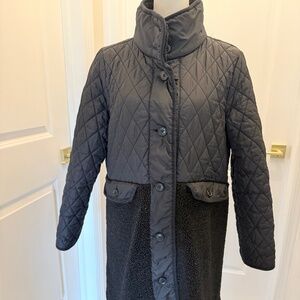 LOFT SHERPA QUILTED JACKET MEDIUM BLACK